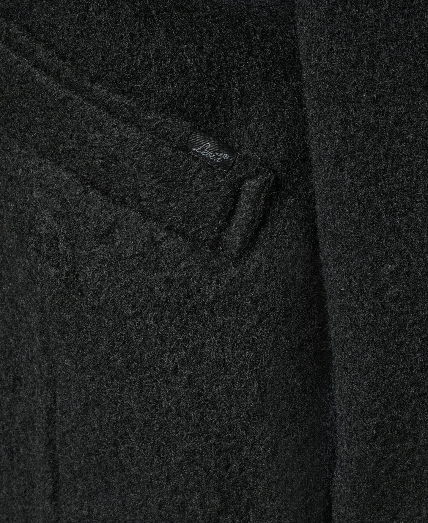 Женское пальто Levi's из смеси шерсти с рукавом реглан, свободного кроя, цвет: Чёрный — фото 6