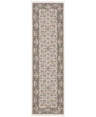 Maharaja 2061N Ivory and Gray 2'3" x 7'6" Runner Rug