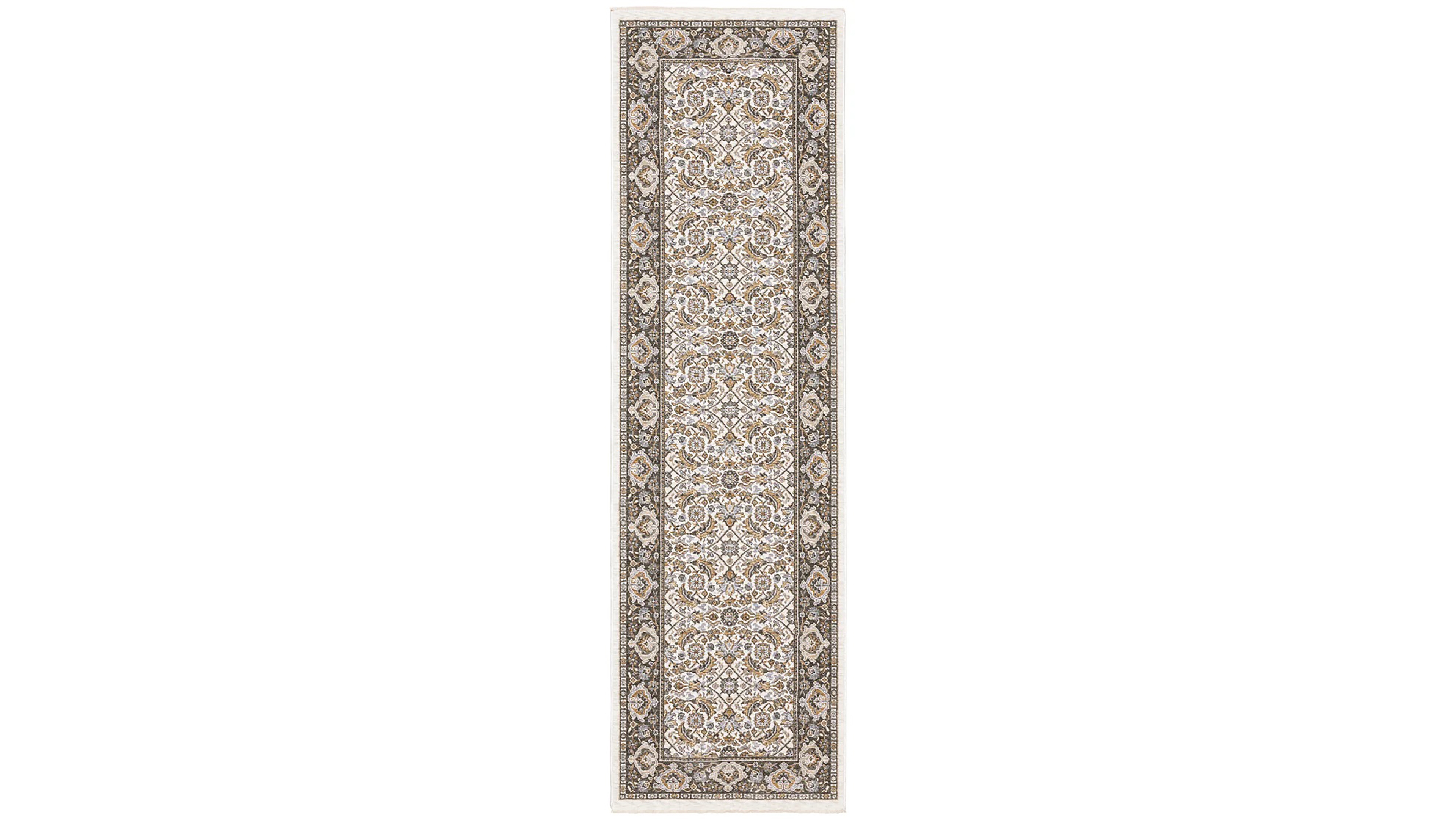 Oriental Weavers Maharaja 2061N Ivory and Gray 2'3" x 7'6" Runner Rug