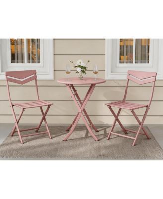 Corporation Indoor or Outdoor 3-Piece Bistro Set Folding Table and Chairs Patio Seating