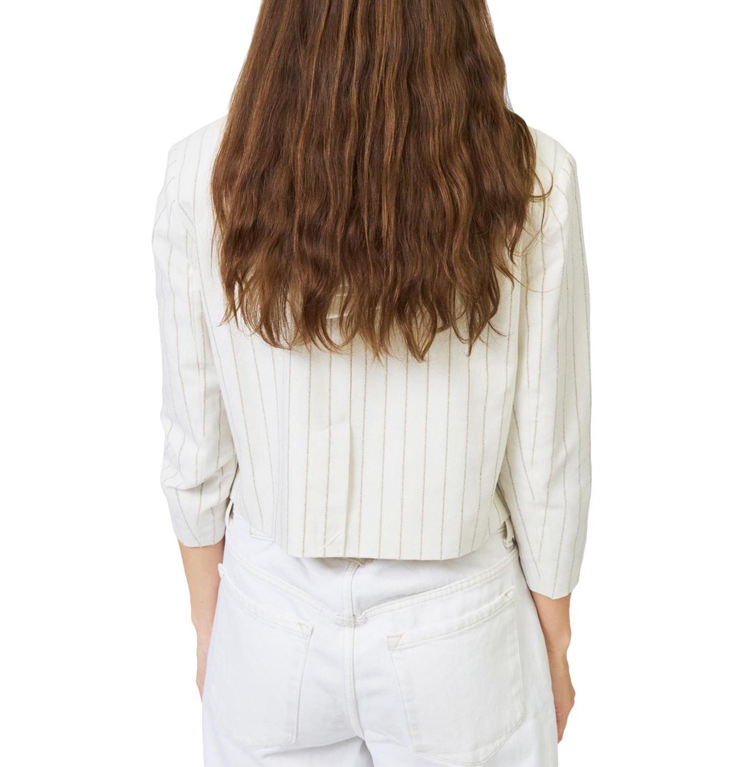 Женская куртка Central Park West Serena Cropped Sleeve Dickey, цвет: Слоновая кость белый — фото 3