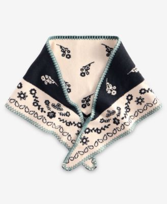 Women's Paisley Bandana Print Triangle Knit Scarf