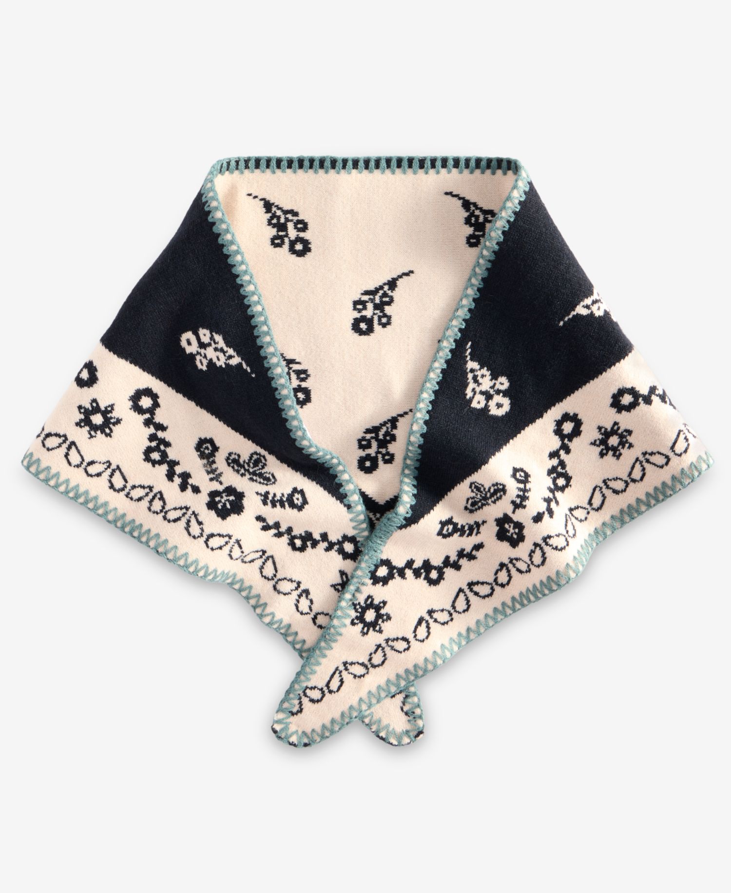 Women's Paisley Bandana Print Triangle Knit Scarf