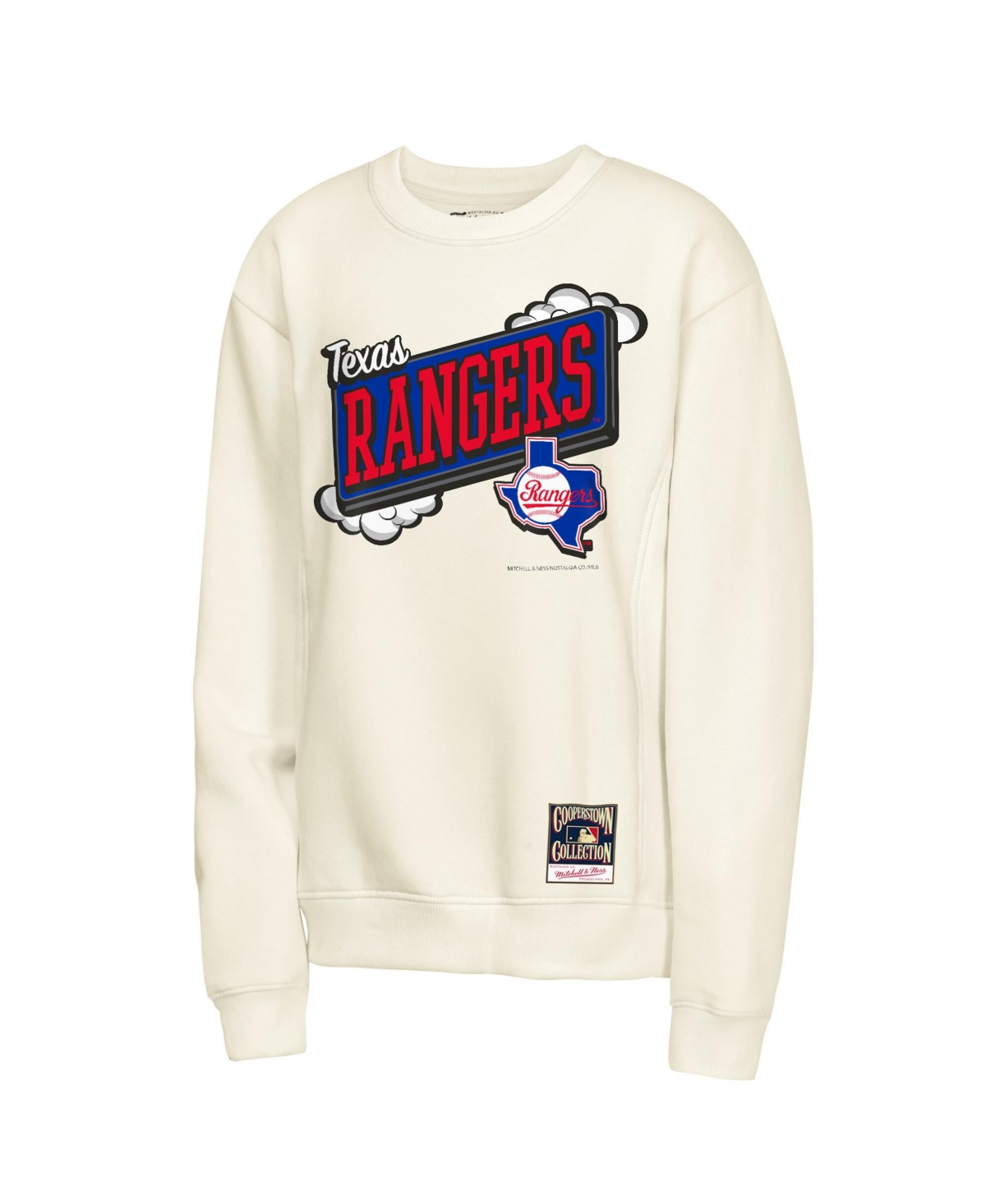 Mitchell & Ness Big Boys and Girls Natural Texas Rangers Retro Billboard Sweatshirt