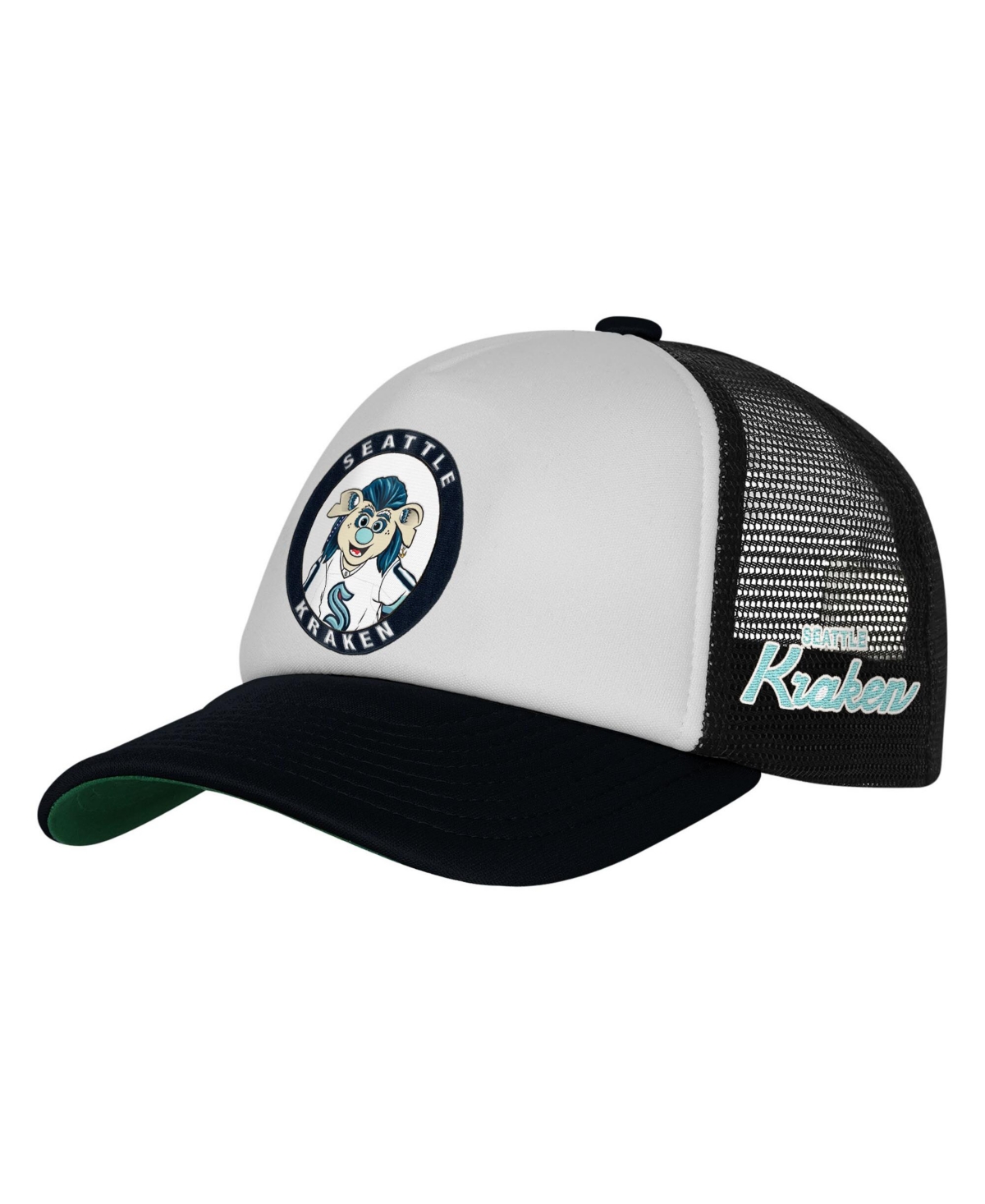 Mitchell & Ness Big Boys and Girls White Seattle Kraken Mascot Adjustable Trucker Hat