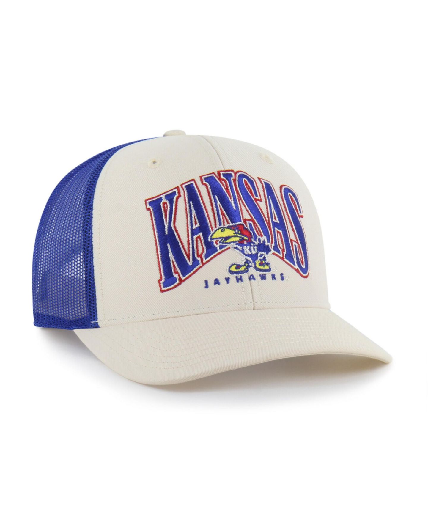 Мужская кепка '47 Brand Natural Kansas Jayhawks Drawbridge Trucker Adjustable Hat — фото 3