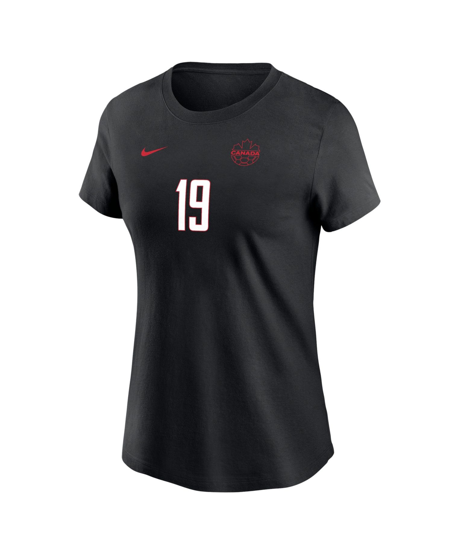Women's Alphonso Davies Black Canada Soccer Away Name & Number T-Shirt