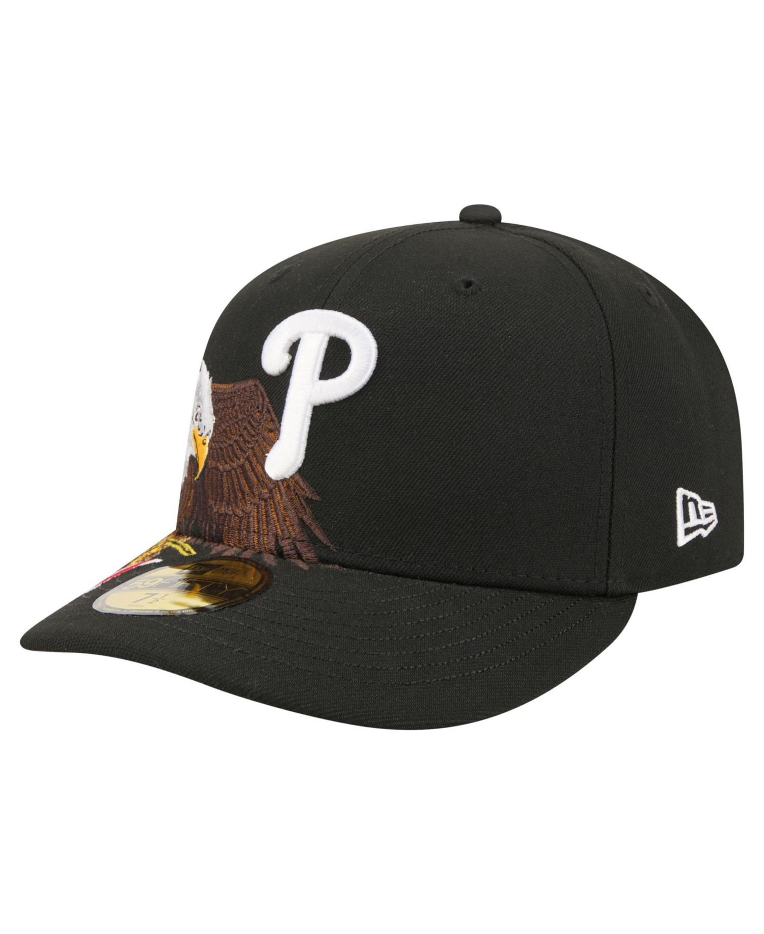 Men's Black Philadelphia Phillies Americana Bald Eagle Pre-Curved 59FIFTY Fitted Hat