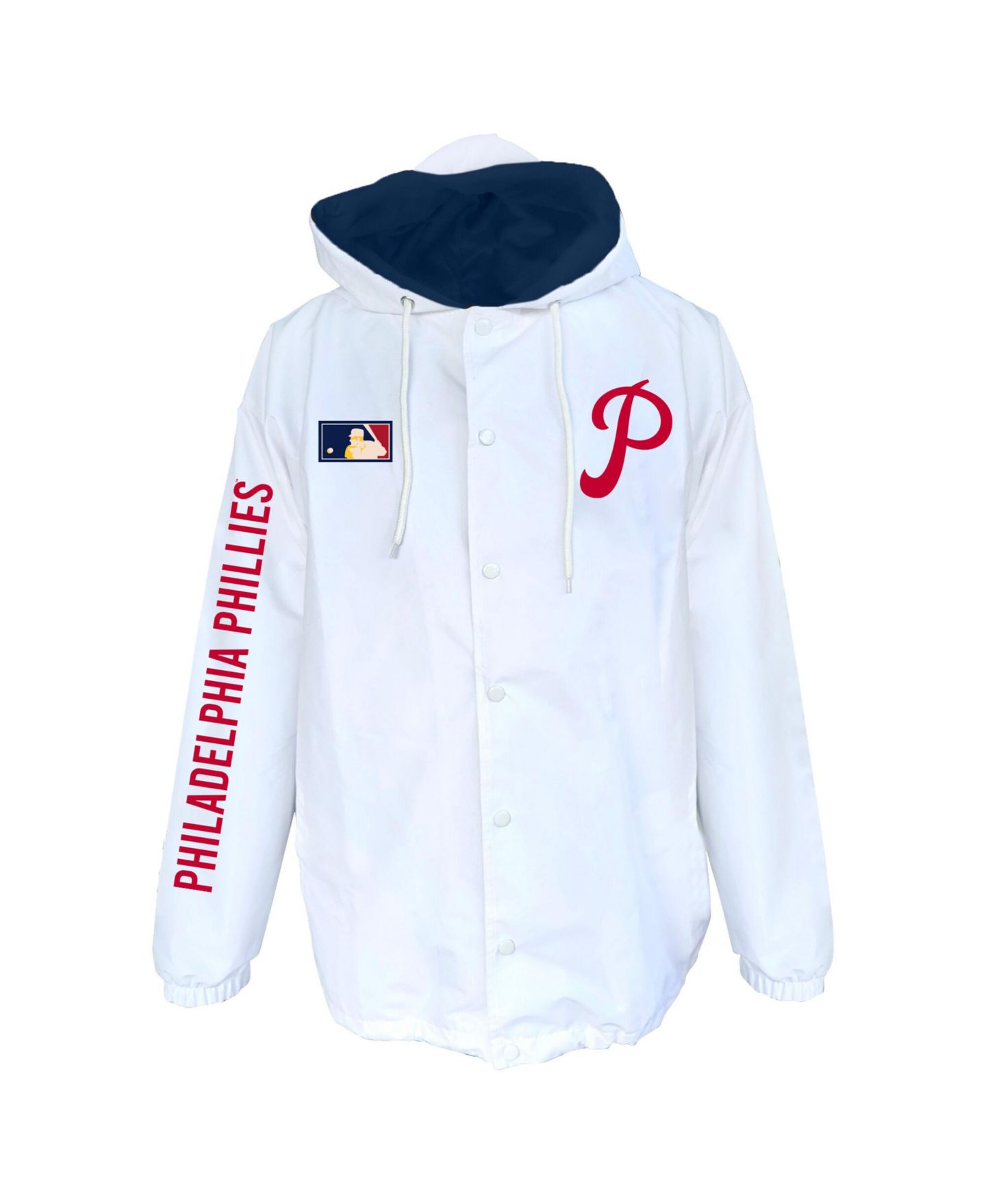 Мужская куртка Mitchell & Ness White Philadelphia Phillies Big & Tall Full-Snap Hooded — фото 3