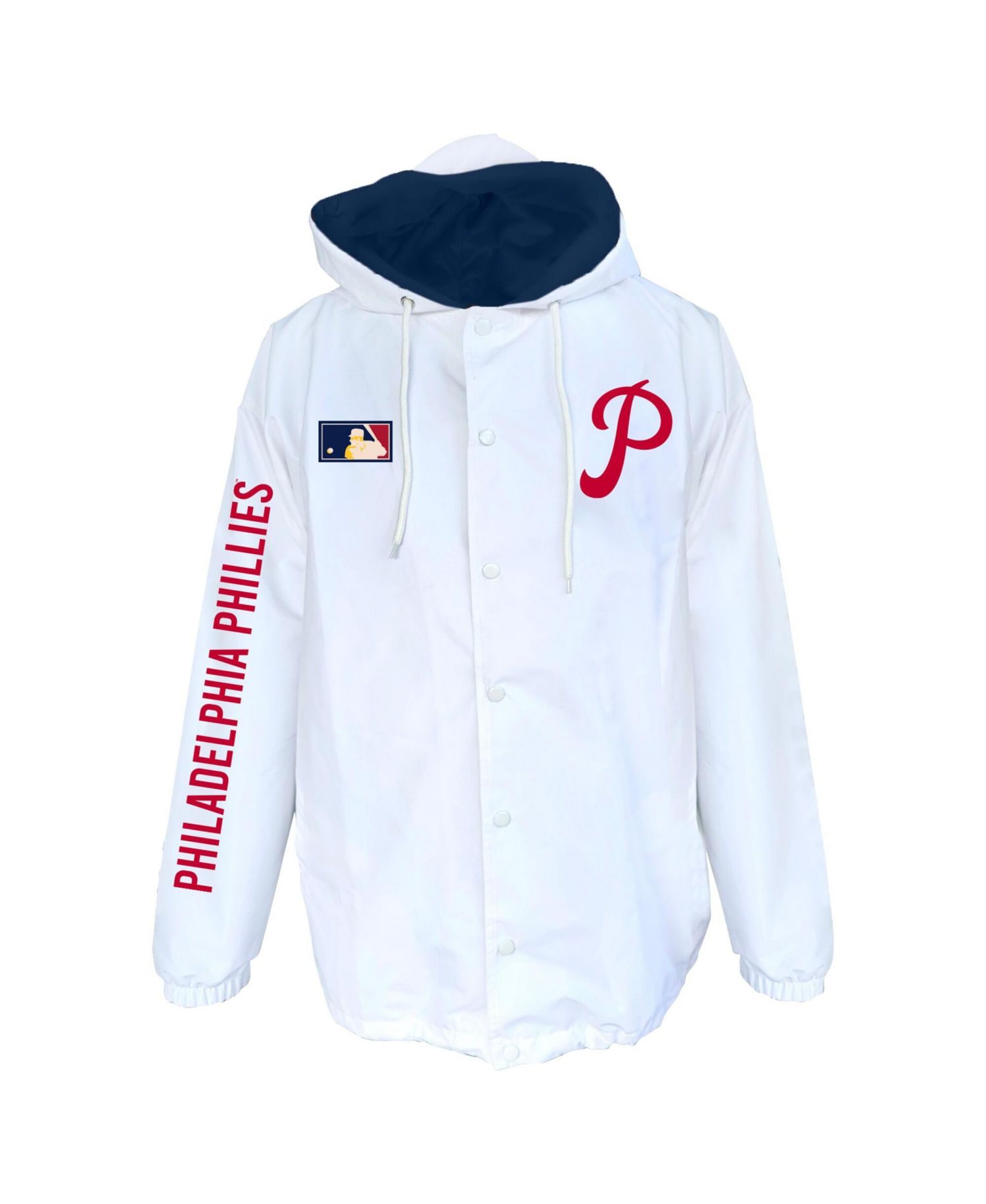 Men's White Philadelphia Phillies Big & Tall Full-Snap Hooded Jacket