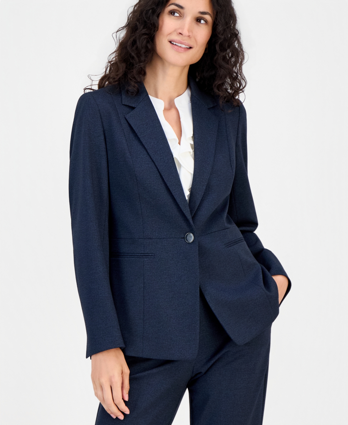 Kasper Women's Notch-Collar Waist-Seam Jacket