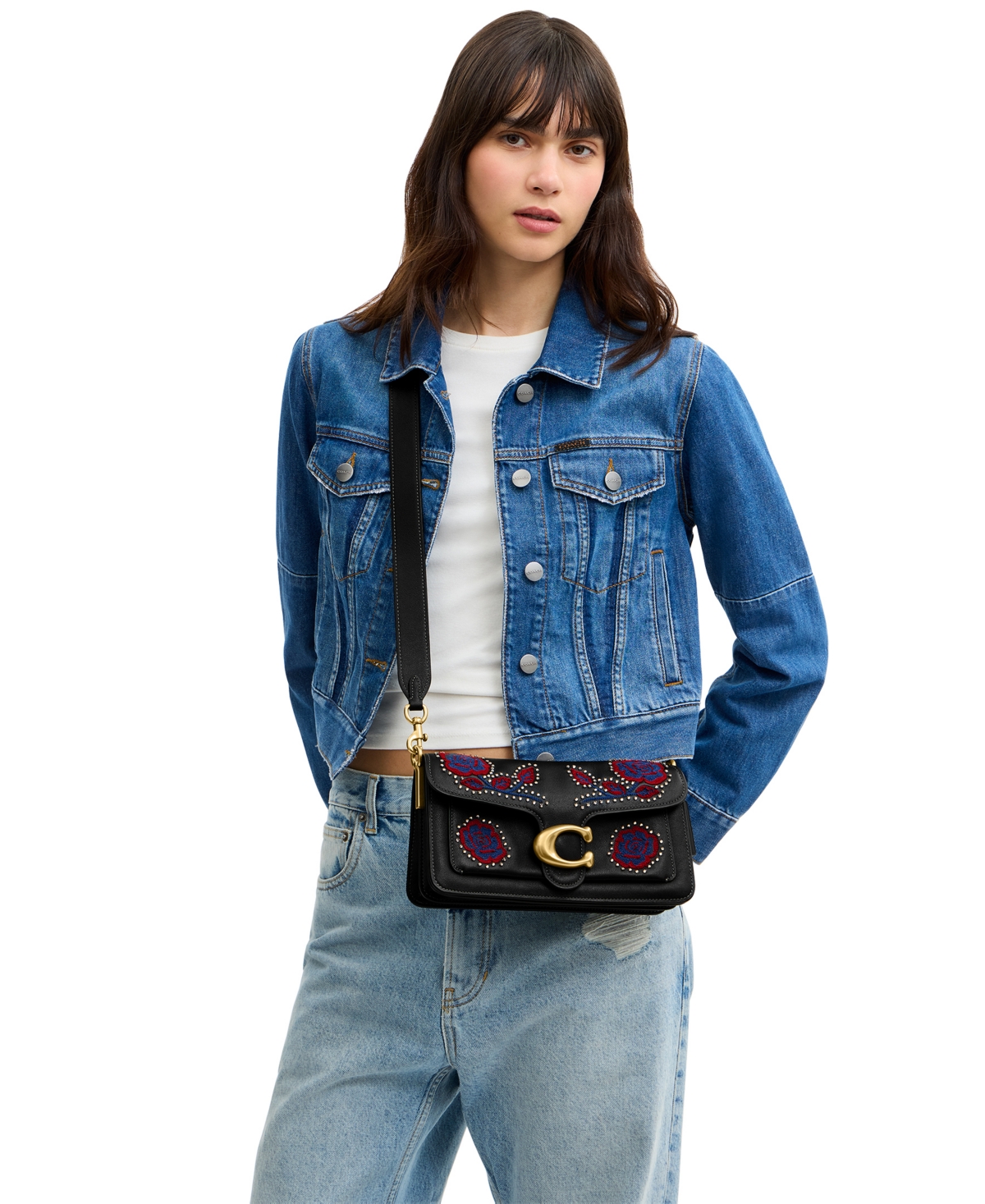 Coach Americana Embroidered Tabby Small Shoulder Handbag