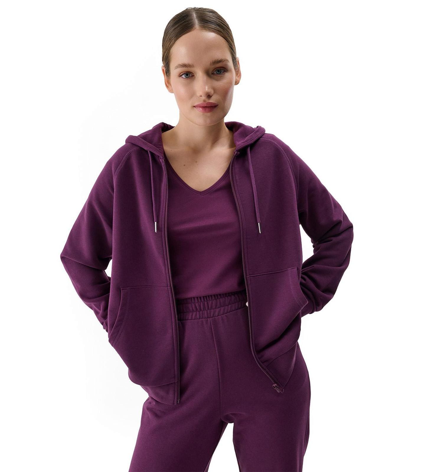 Женское худи 4F Zip-Up Hooded, цвет: Тёмный фиолетовый — фото 1