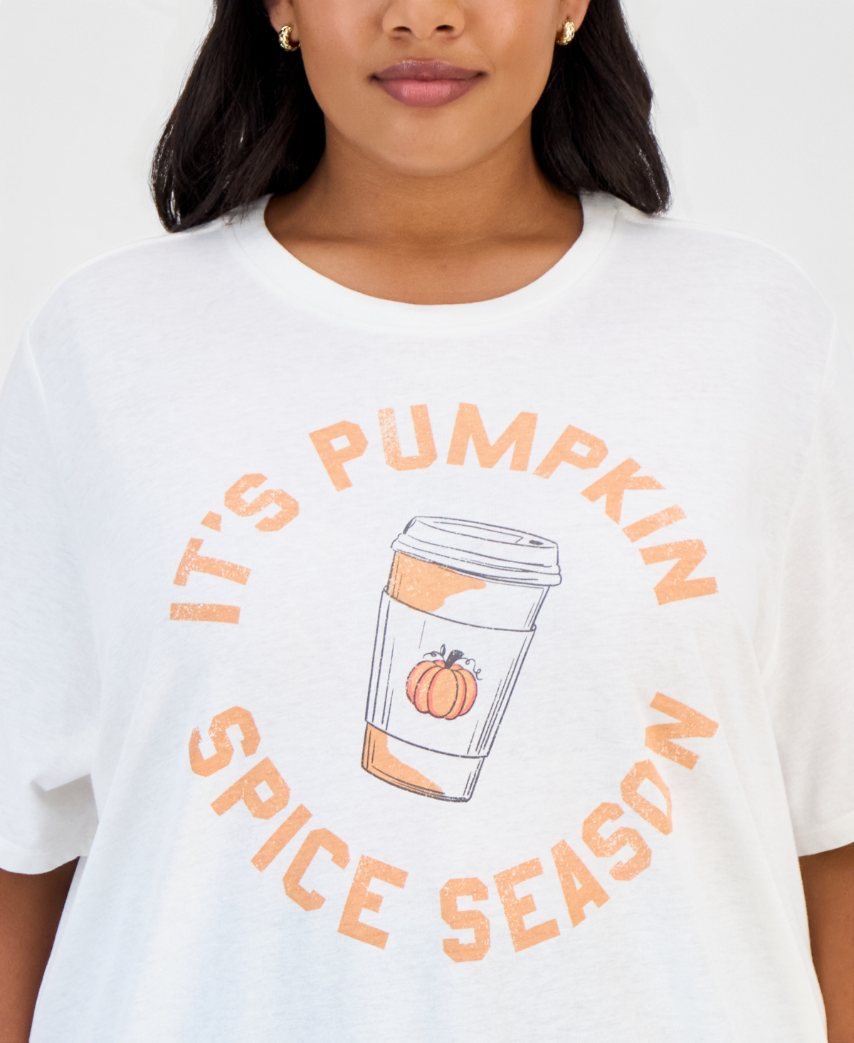 Grayson Threads, The Label Trendy Plus Pumpkin Spice Graphic T-Shirt