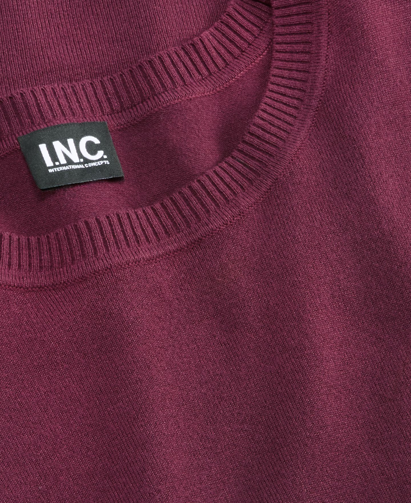Женский свитер I.N.C. International Concepts Elbow-Sleeve Crewneck, цвет: Ягодный винный — фото 4