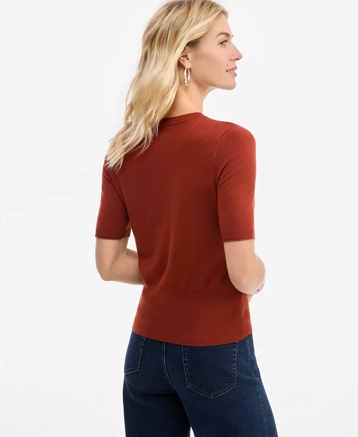 Women's Elbow-Sleeve Crewneck Sweater - thumbnail 6