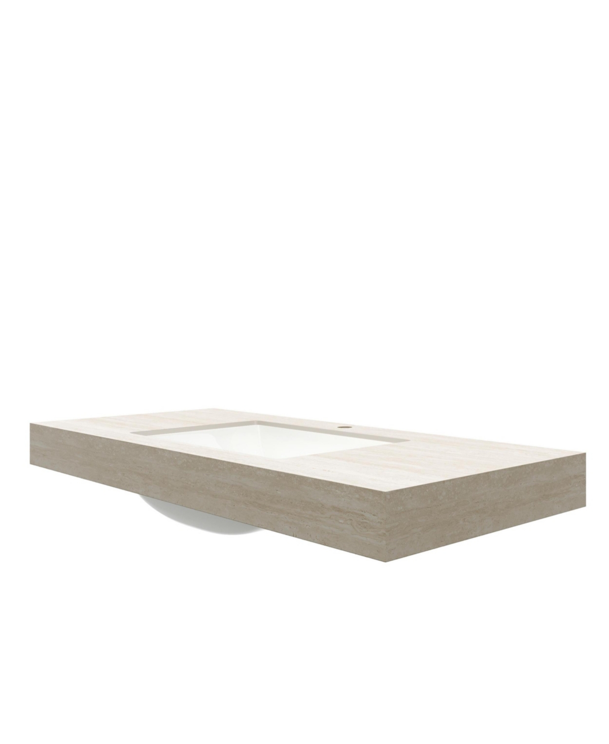 Busdays Inch Roma Travertine Pattern Sintered Stone Countertop with Undermount Ceramic Basin One Pre Drilled Faucet Hole No Cabinet