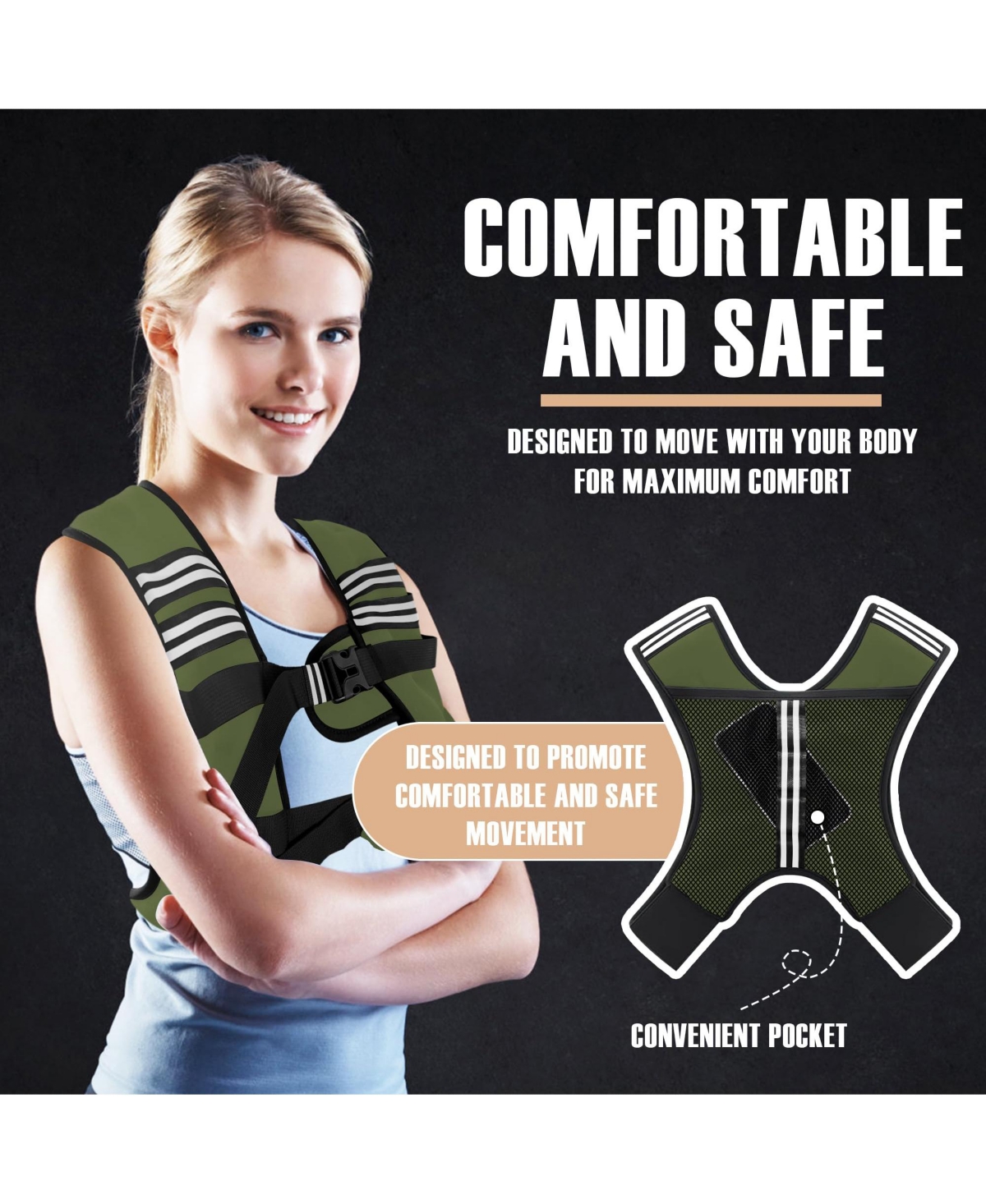 Aofar Weighted Vest Reflective Workout Running Walking
