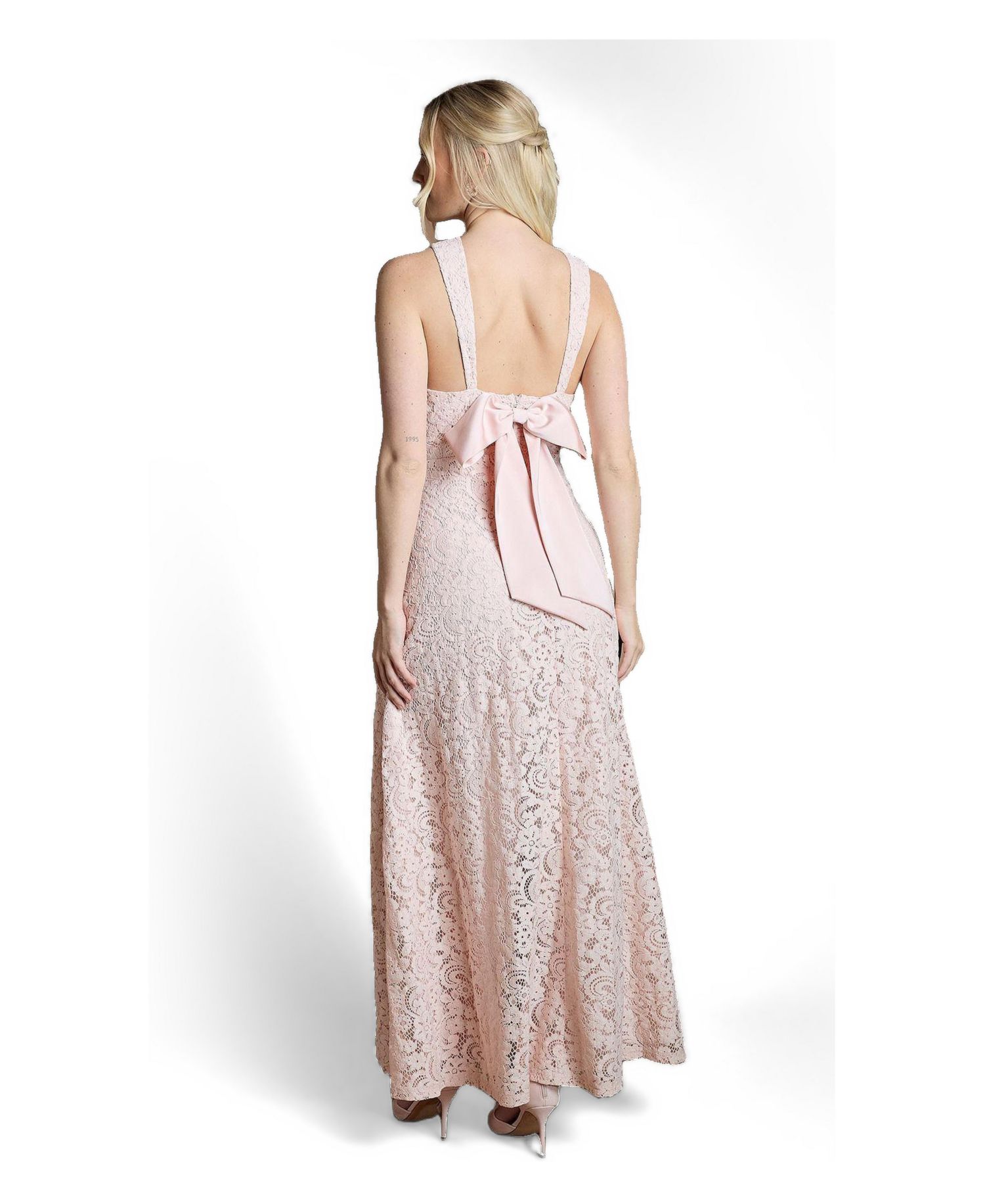Women's Cross Halter Neck Bridesmaid Maxi Dress