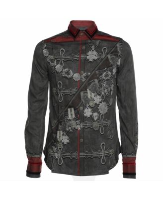 Men's Printed Cotton Velvet Shirt