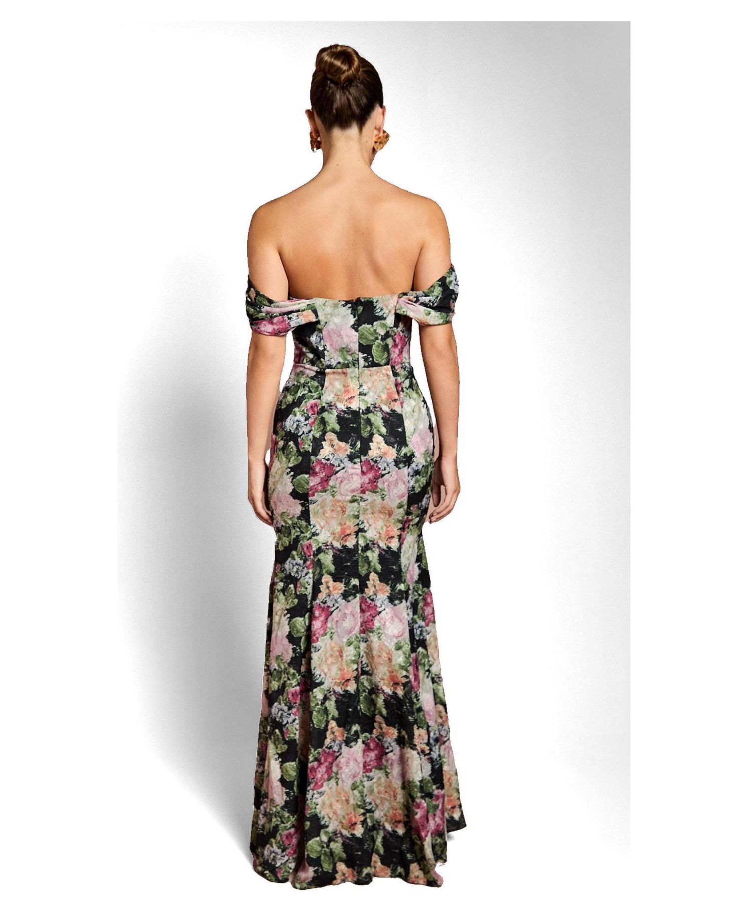 Women's Floral Bardot Maxi Dress