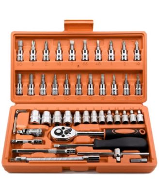 Socket Ratchet Wrench Set Bit Metric Extension Bar Auto Repairing Household
