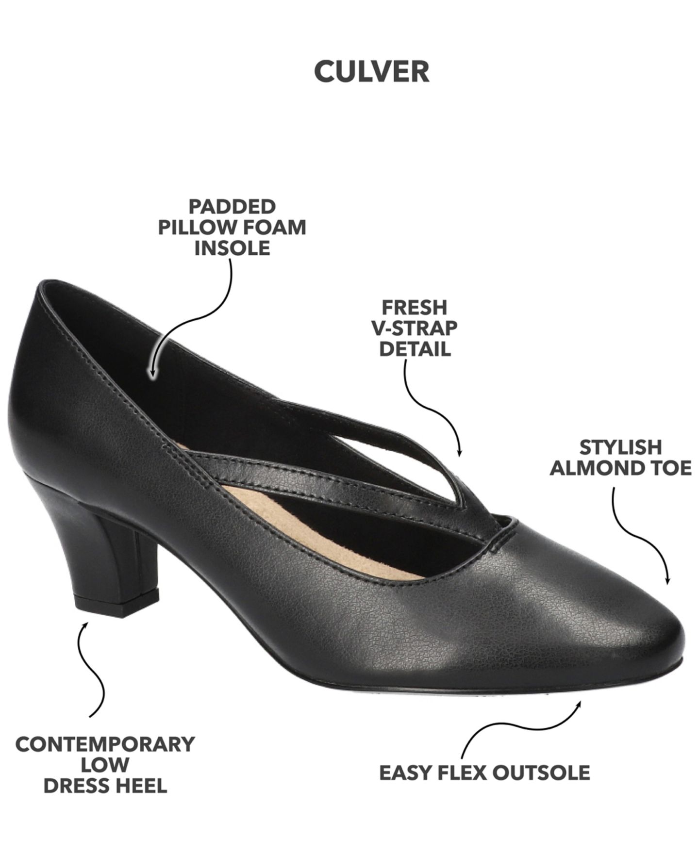 Женские туфли Easy Street Culver Slip-On Pumps, цвет: Миндальный — фото 7