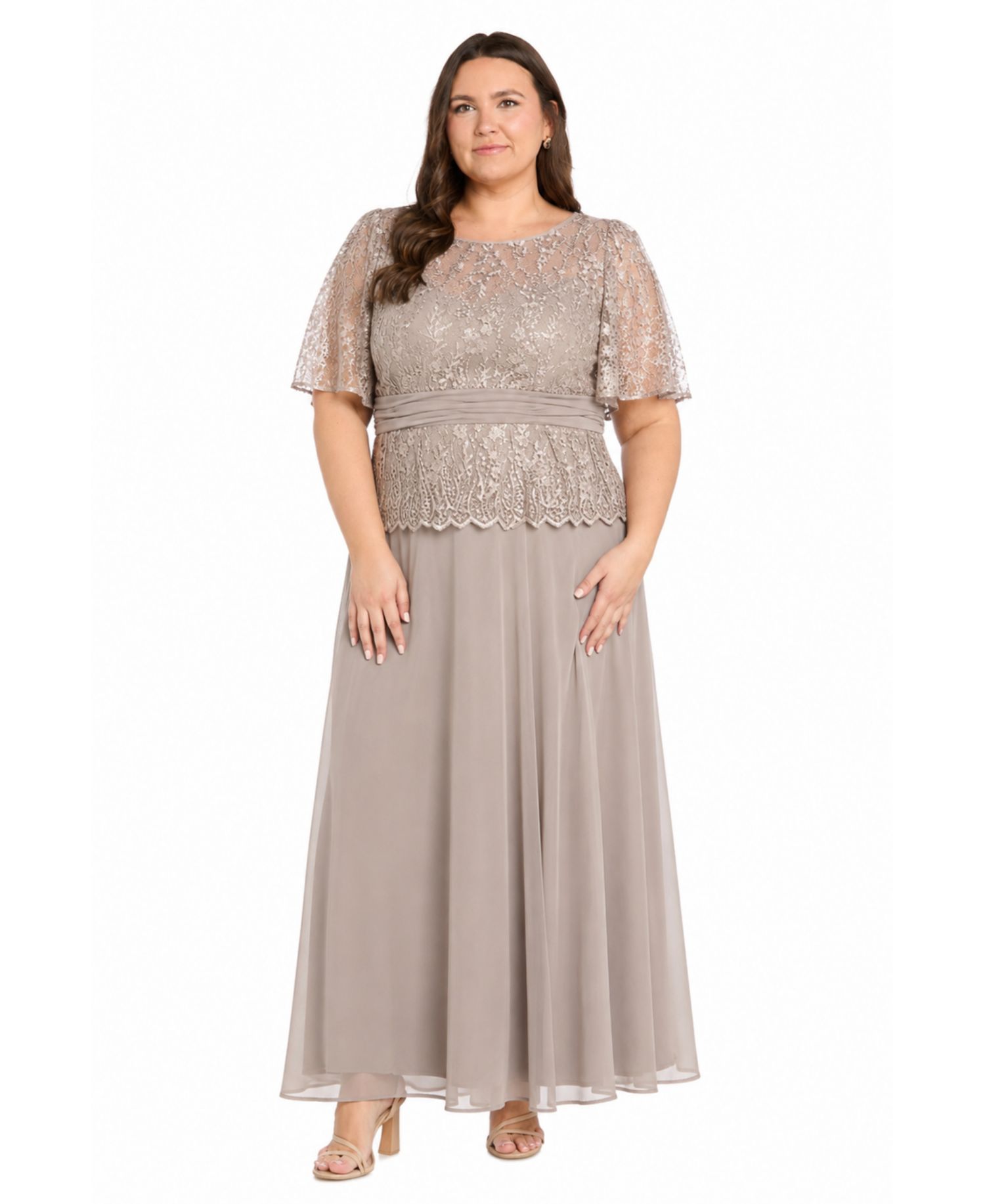 Plus Size Lace Bodice Gown