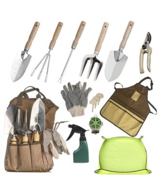 Garden Tools Set Tote Apron Repotting Mat Stainless Steel Kit