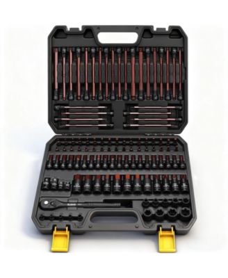 Hex bit socket sets, ratchet wrench drive adapters, extended length, tamper-resistant, ball-end, and metric specifications