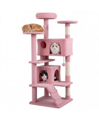 52'' Tall Cat Tree Tower Condos Plush Padded Perch Sisal Scratching Posts