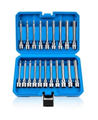 Extra-long Allen Hex Bit Socket Set 3/8inch  Drive SAE Metric CR-V S2 Steel