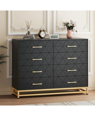 Dresser with 8 Drawers for Bedroom Large Storage Tower Wooden Chest of Drawers for Bedroom