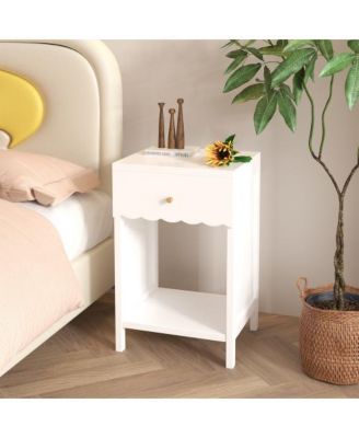 26.8"W Nightstand with Drawer and Shelf