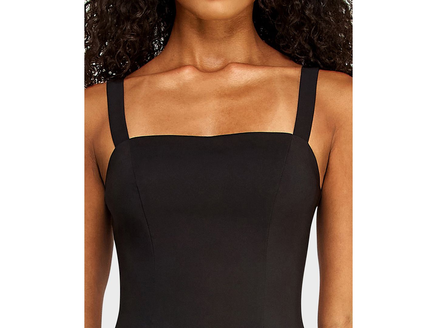 Женское платье Alex & Sophia Juniors' Square Neck Drop Waist Pleated Mini, цвет: Чёрный / Белый — фото 4