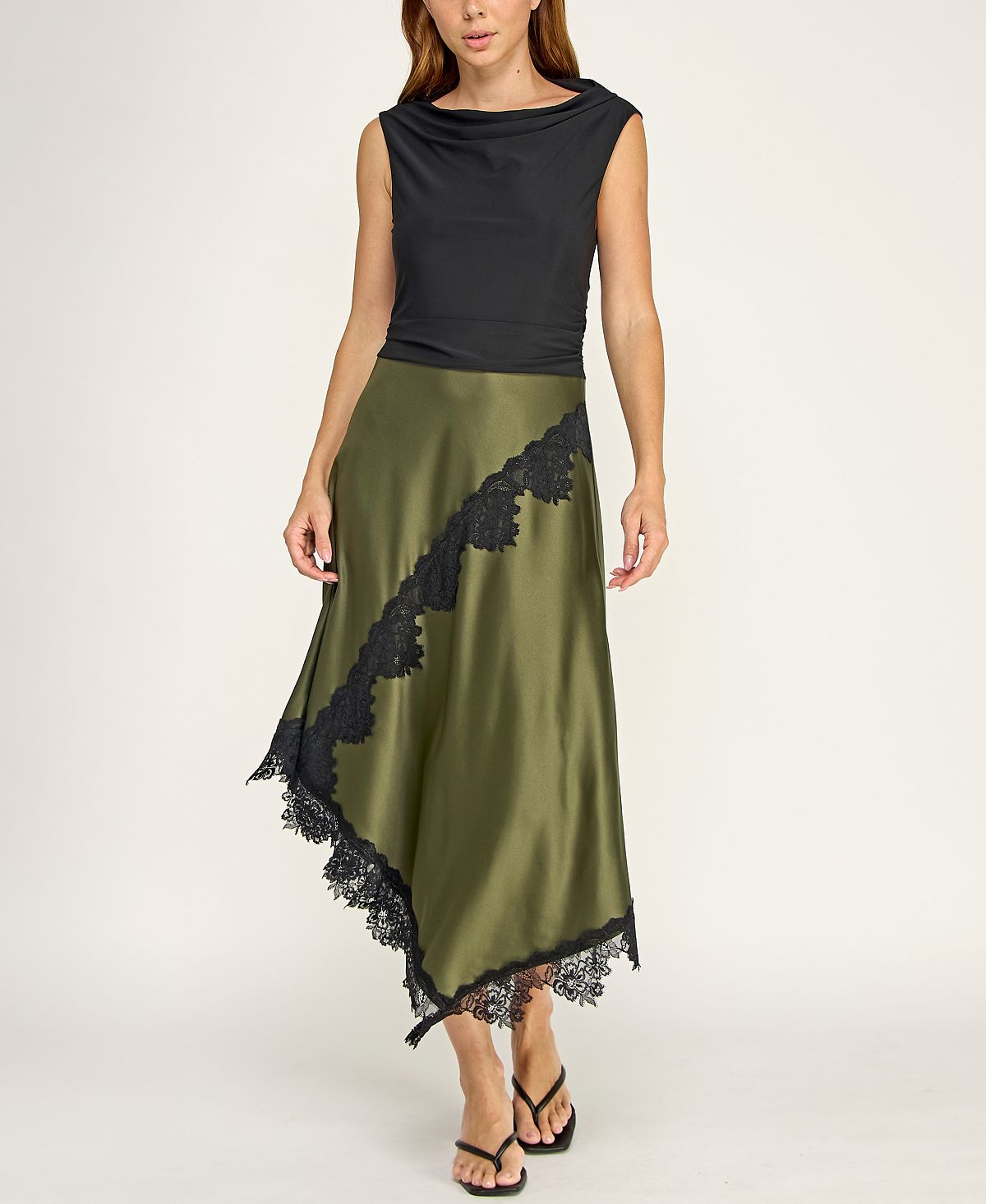 ROW A Juniors' Cowl Neck Midi Dress view 1 — MAYCSS fashion products