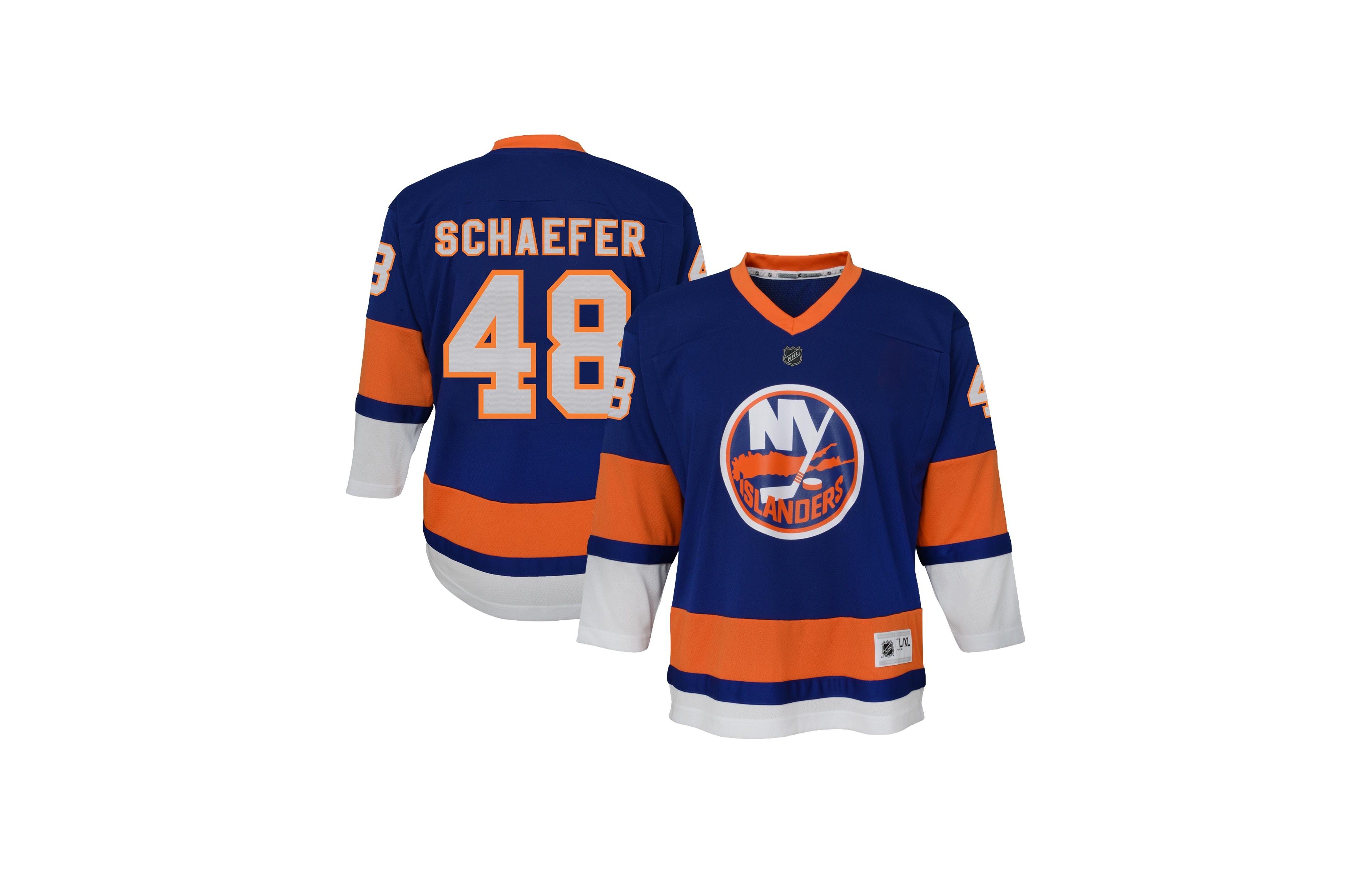 Outerstuff Big Boys and Girls Matthew Schaefer Blue New York Islanders Home Replica Player Jersey