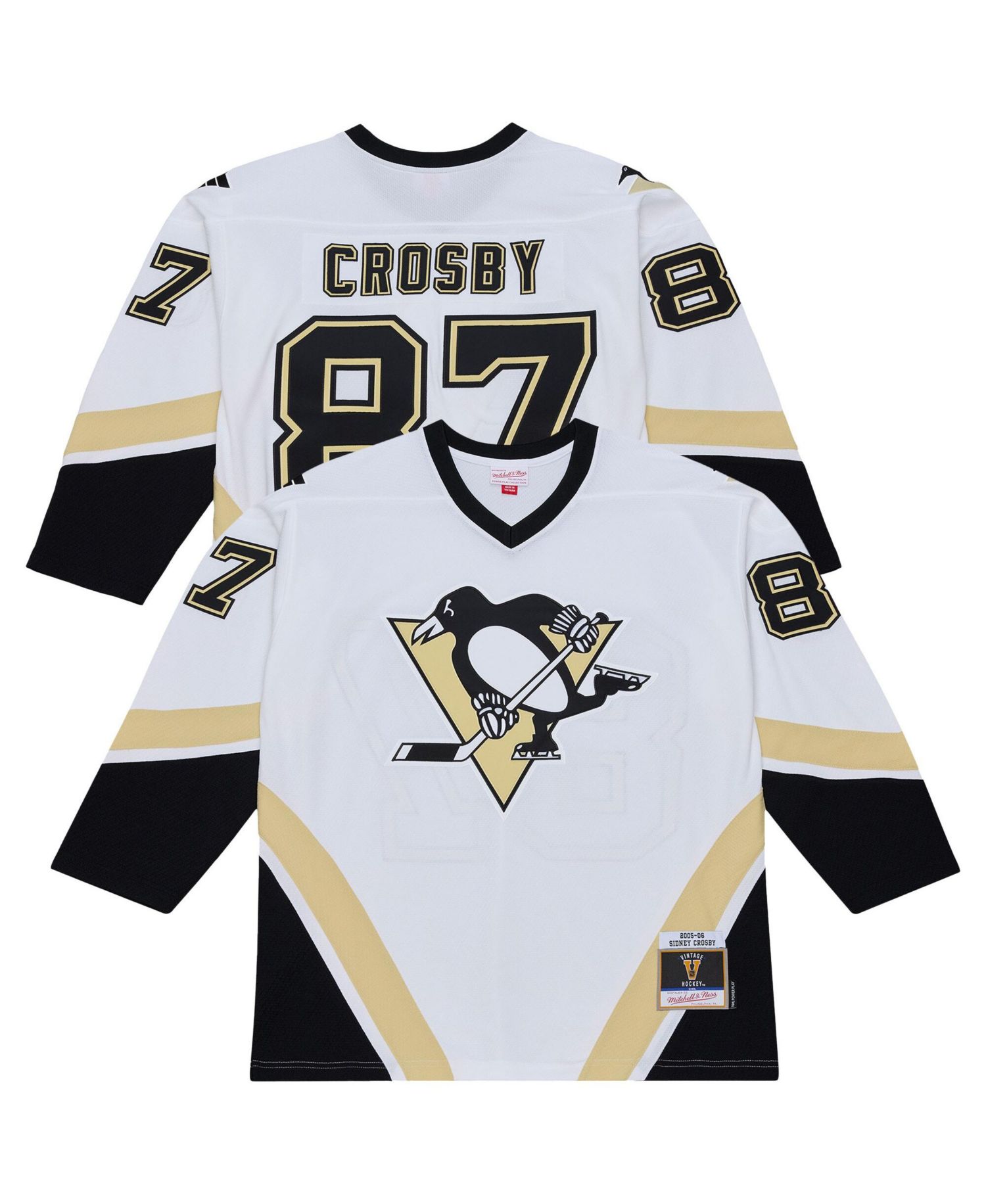Men's Mitchell Ness Sidney Crosby White Pittsburgh Penguins 2005 Power Play Jersey