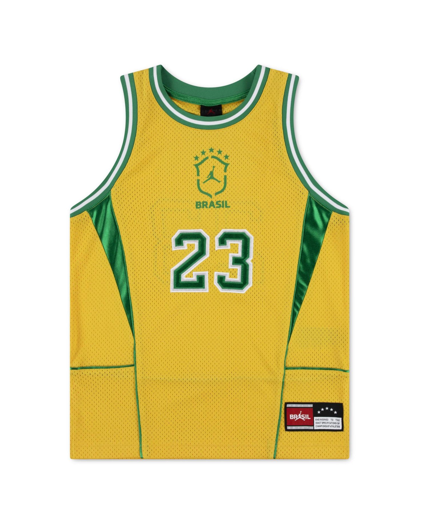 Big Boys and Girls Yellow Brazil National Team Mesh Basketball Fashion Jersey