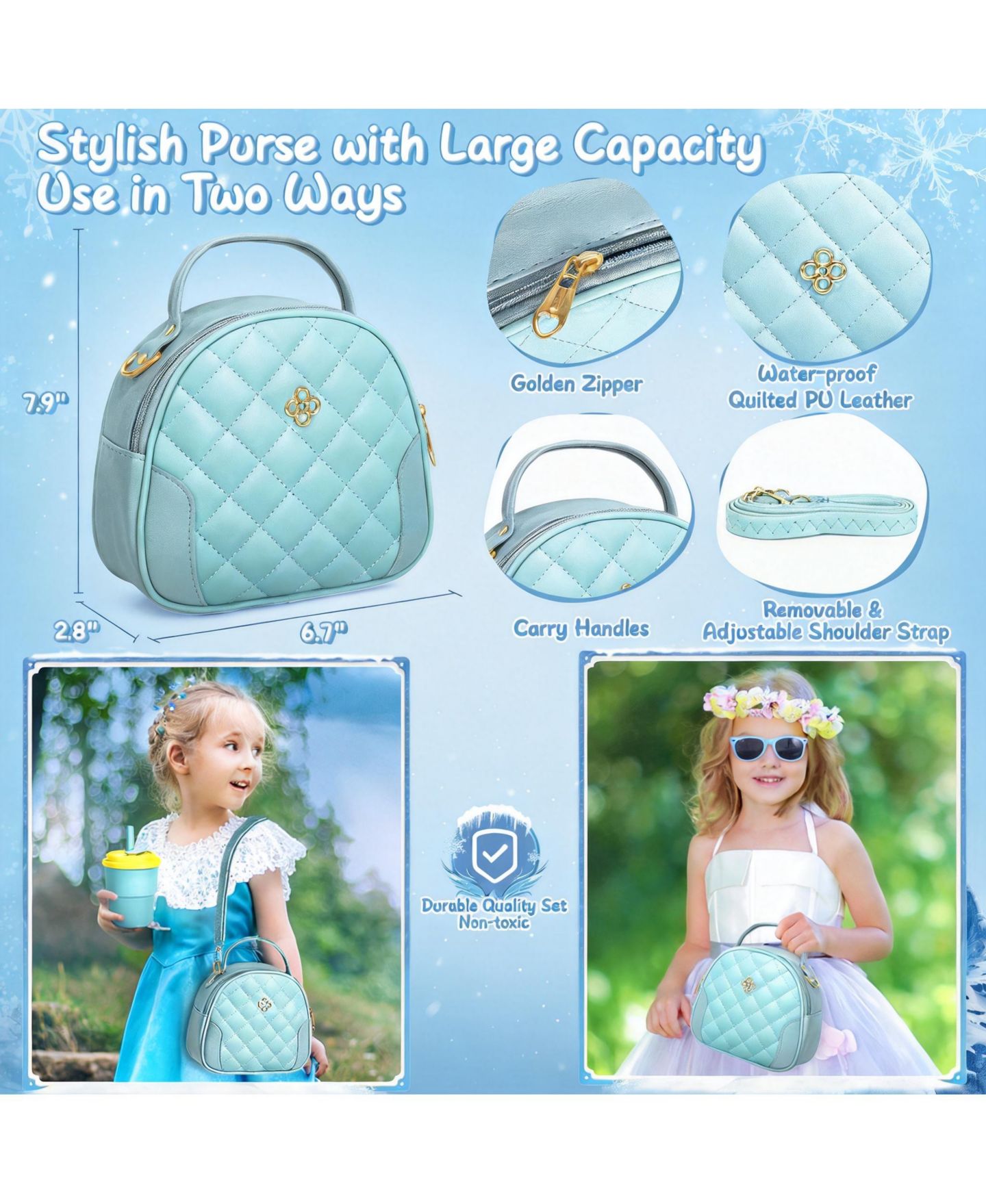 Детские игрушки GNUADZ Makeup Play Purse 48-Piece Set, Ages 5-7, цвет: Синий — фото 3