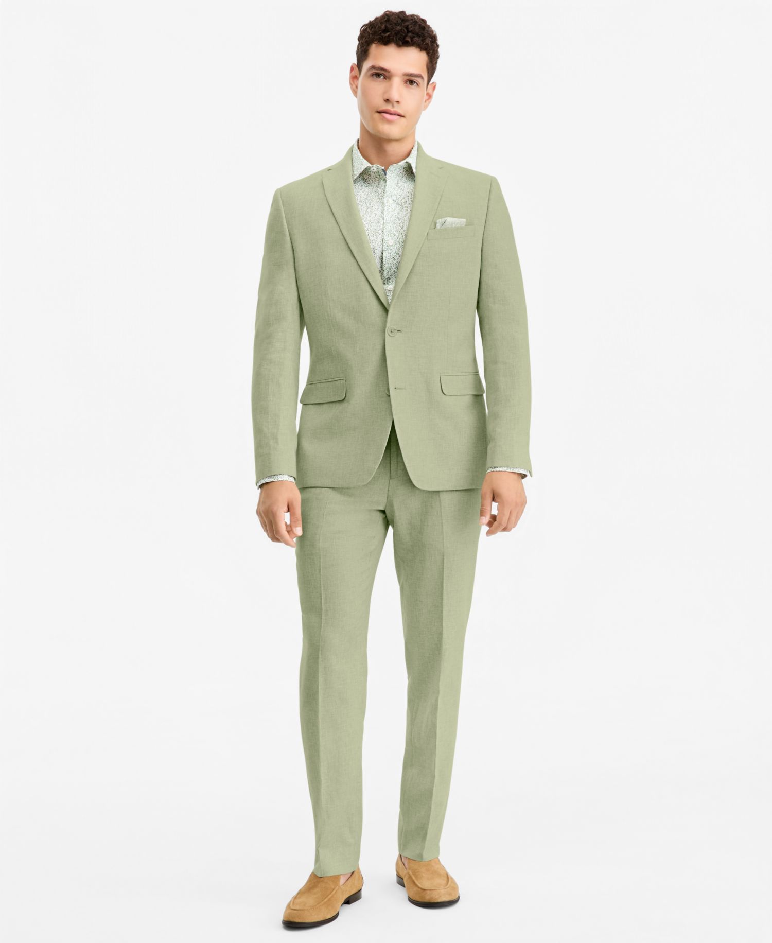 Men's Slim-Fit Linen-Blend Suit Separates