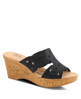 Women's Flamyo Slide Sandal with Leather Upper