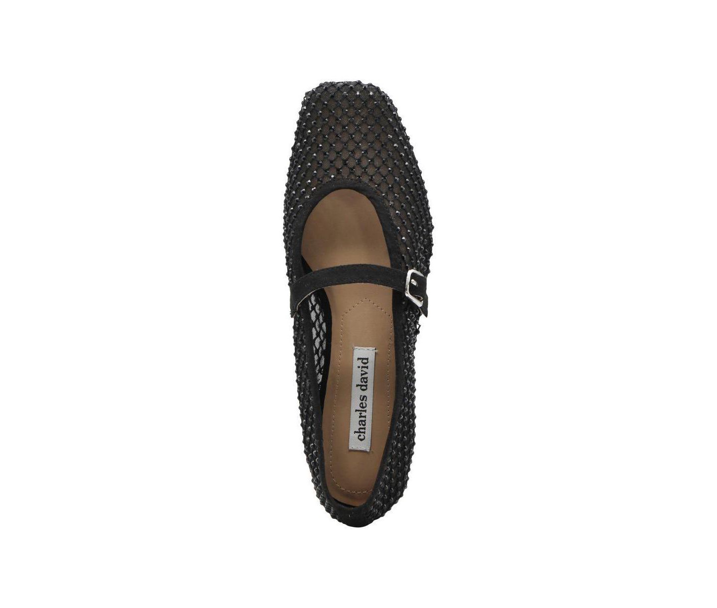 Обувь Charles David Womens Westa Flat Dress Shoe Mesh Rhinestones, цвет: Чёрный — фото 2