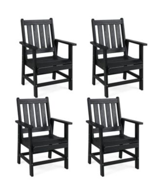 Set of 4 Patio Dining Chairs with Wide Armrests