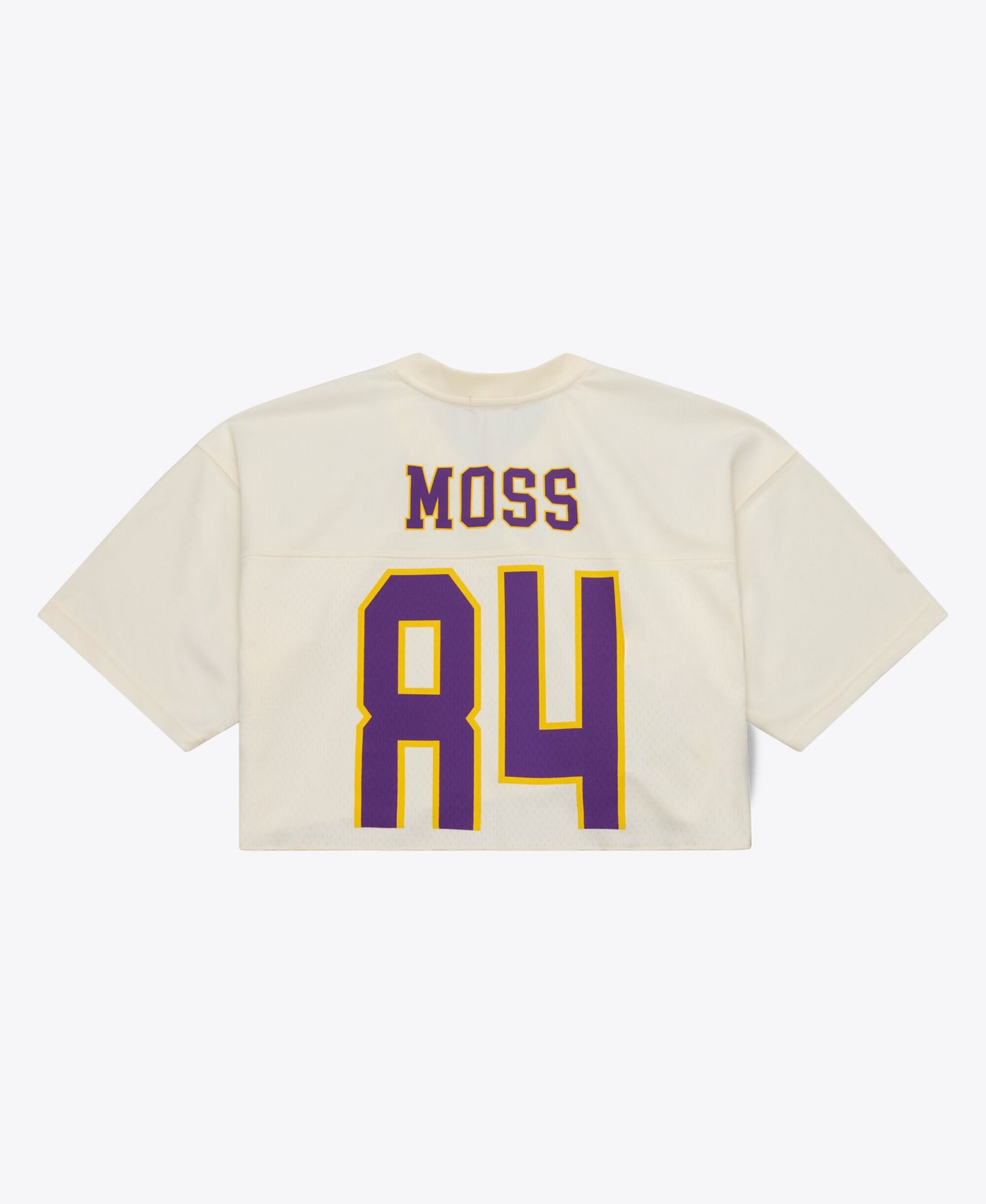 Women's Randy Moss Cream Minnesota Vikings Retired Player Cropped Fashion Jersey
