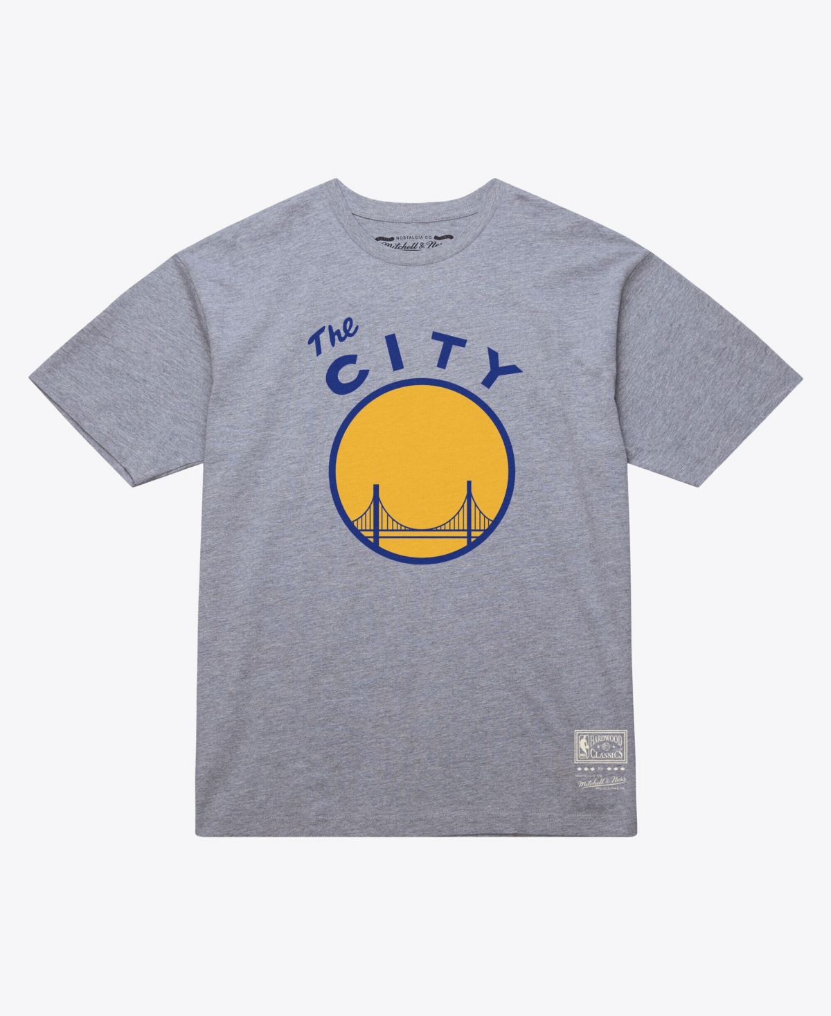 Mitchell & Ness Men's and Women's Heather Gray Golden State Warriors Hardwood Classics Arch T-Shirt