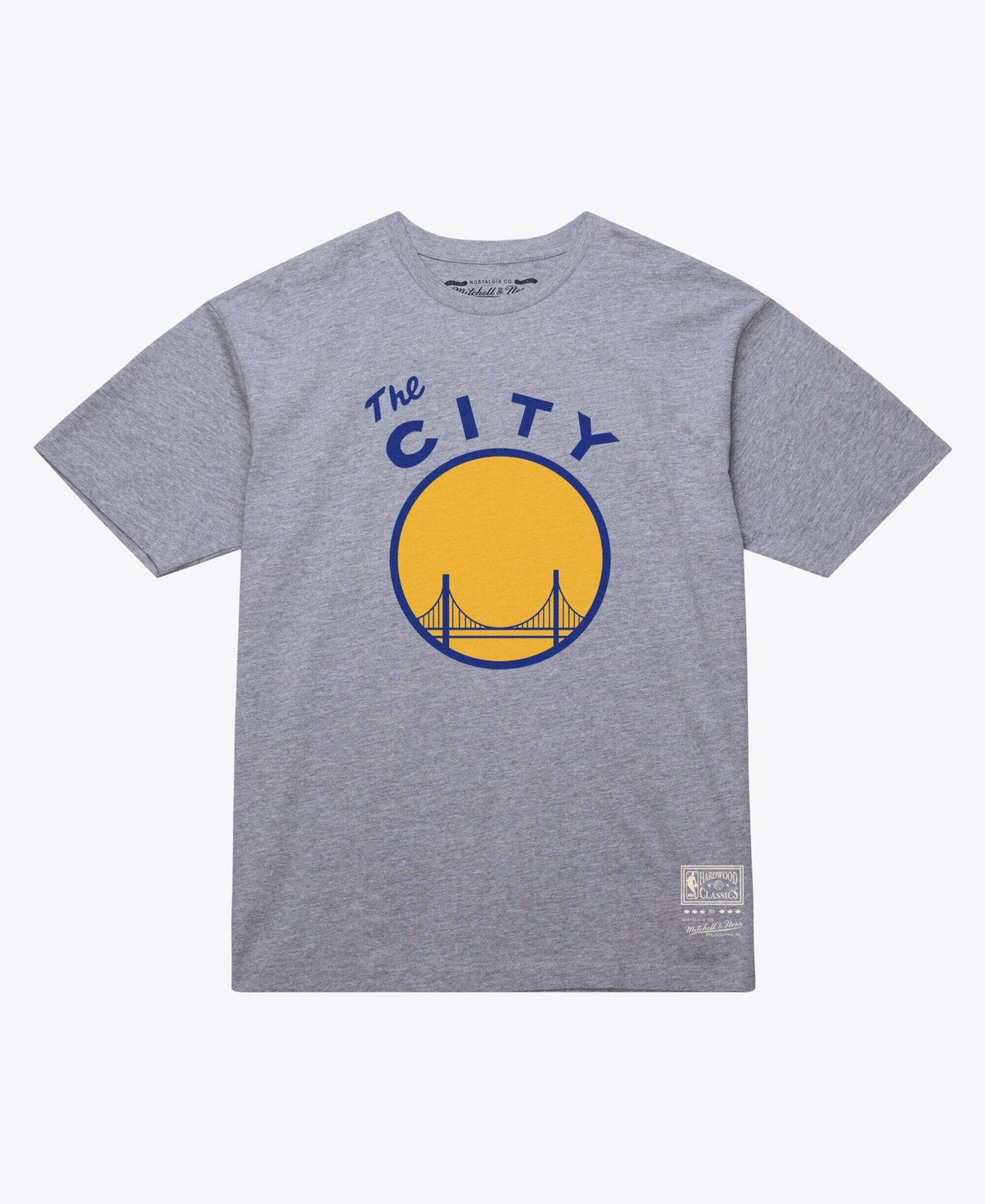 Men's and Women's Heather Gray Golden State Warriors Hardwood Classics Arch T-Shirt