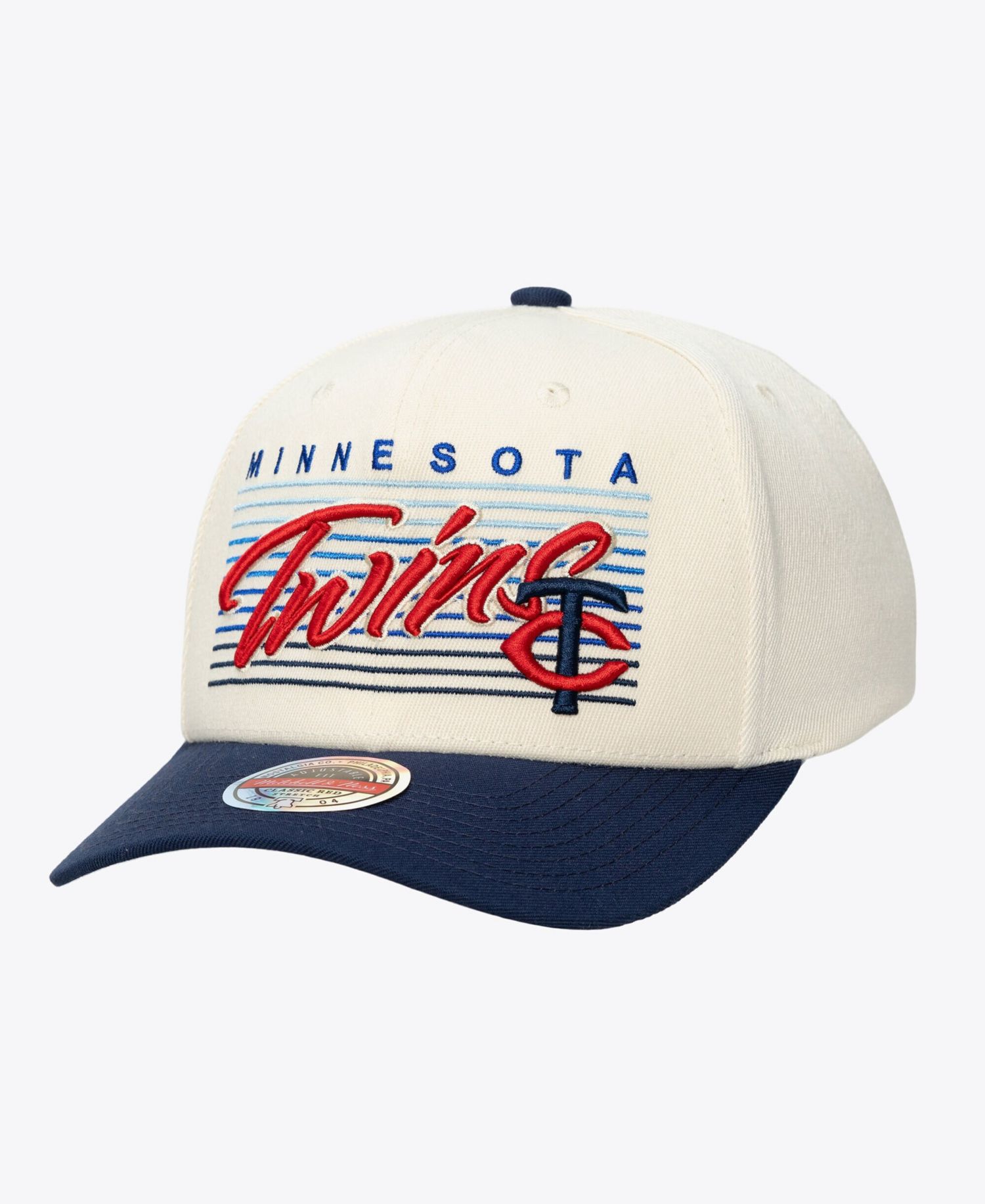 Men's and Women's Cream Minnesota Twins Retro Lines Stretch Snapback Hat
