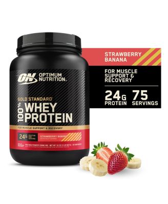 Gold Standard 100% Whey Protein Powder, 24 g Protein, Strawberry Banana, 2 lb, 30 Servings