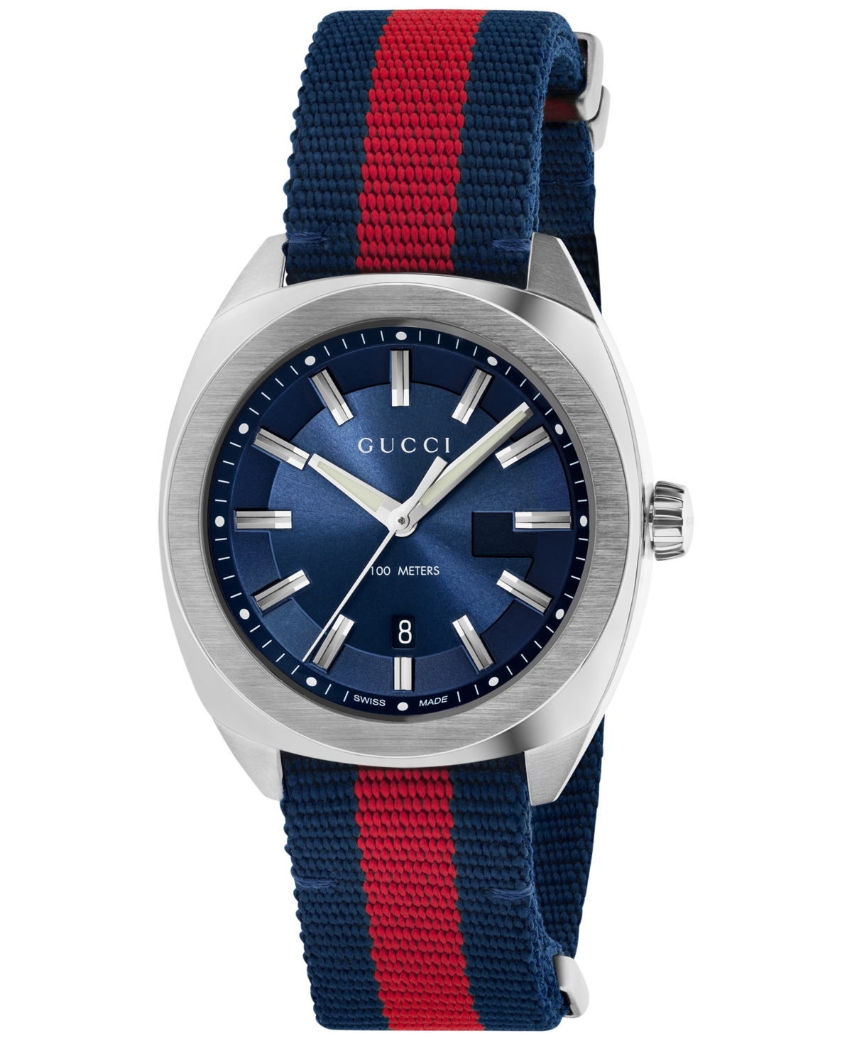 Men's GG2570 Swiss Blue-Red-Blue Web Nylon Strap Watch 41mm YA142304 - Blue/Red